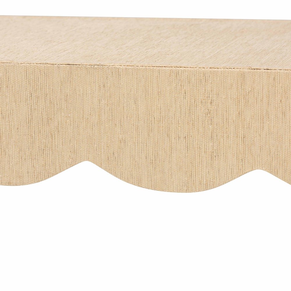 Mason Natural Grasscloth Coffee Table - Rectangular Accent Table