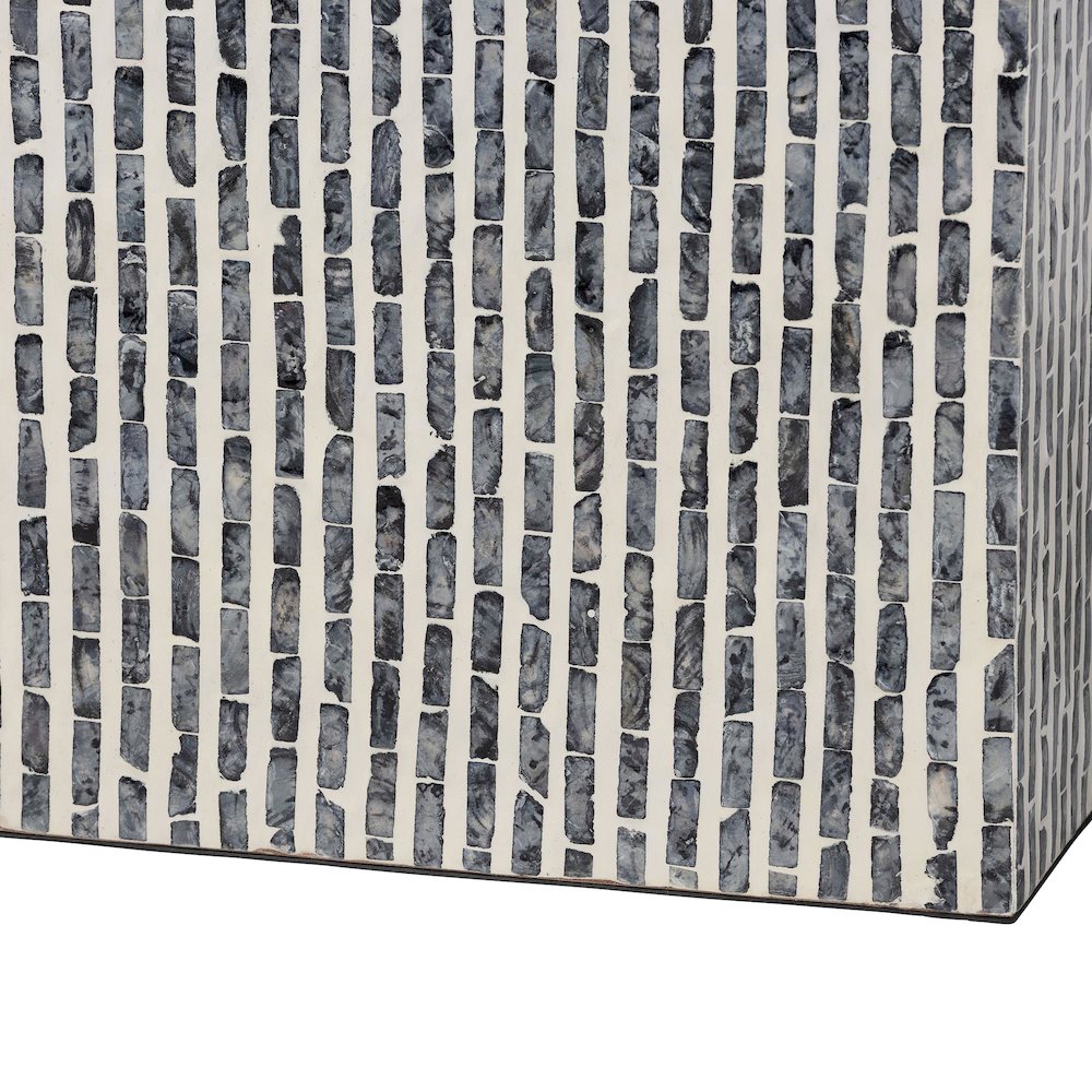 Shell Console Table with Geometric Pattern - Modern Decorative Accent Table