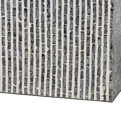 Shell Console Table with Geometric Pattern - Modern Decorative Accent Table
