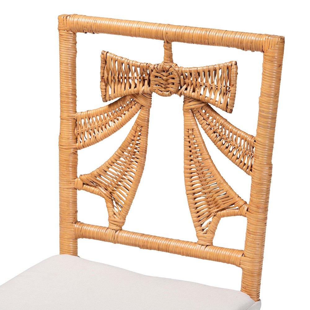 Rattan 2-Piece Dining Chair Set, Wicker Accent Side Chair