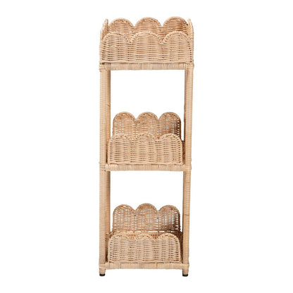 Brooks Natural Rattan 3-Tier Storage Shelf - Handwoven Wicker Display Stand