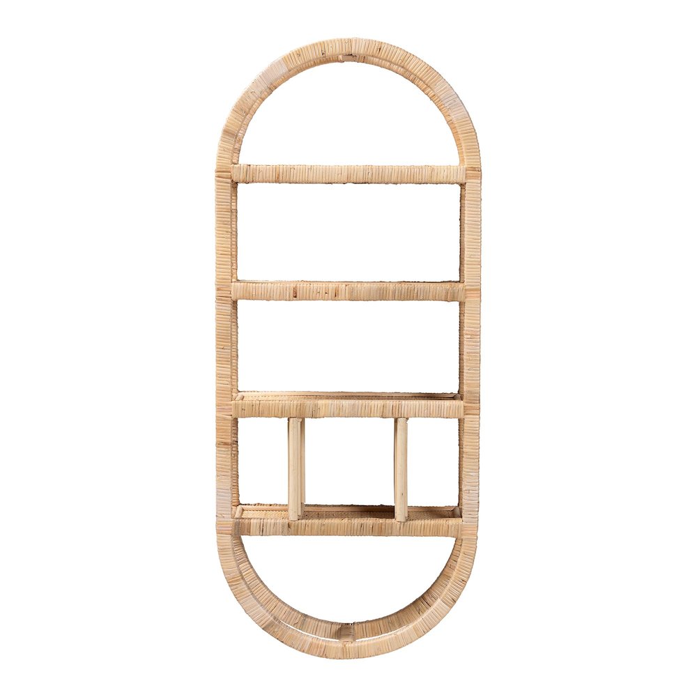 Labonita Natural Rattan Wall Shelf  - 3-Tier Wall-Mounted Display Unit