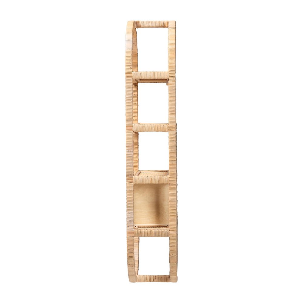 Labonita Natural Rattan Wall Shelf  - 3-Tier Wall-Mounted Display Unit