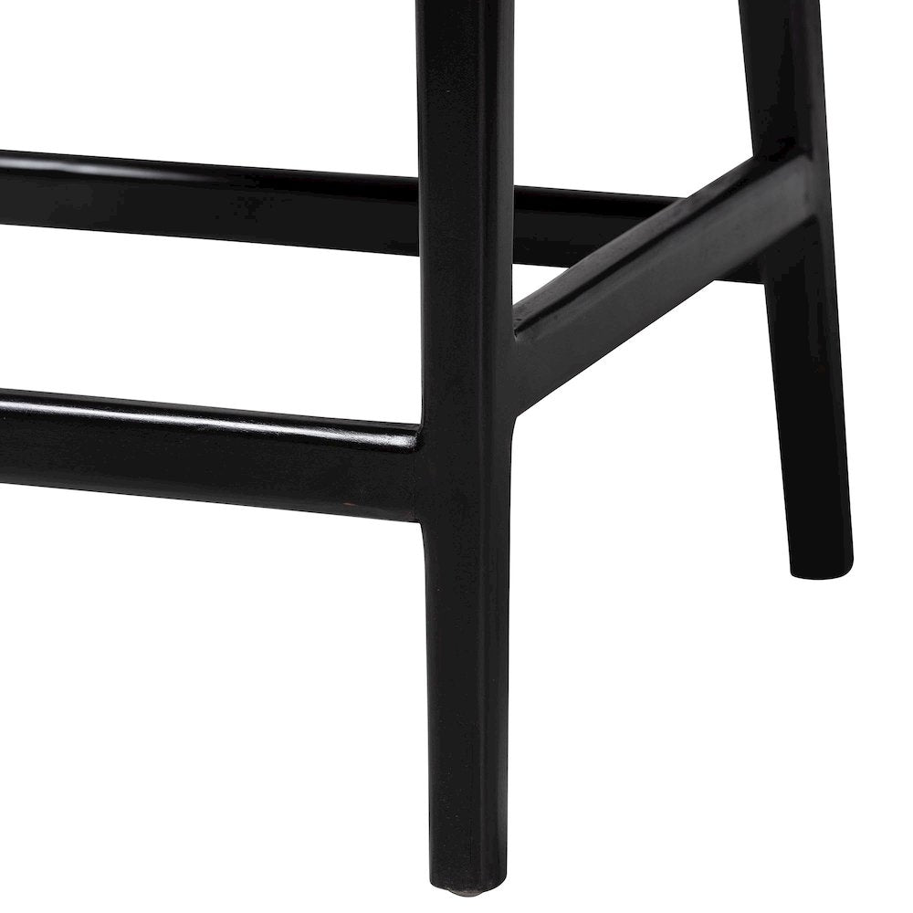 Abiel Natural Rattan Counter Stool with Arms, Removable Cushion