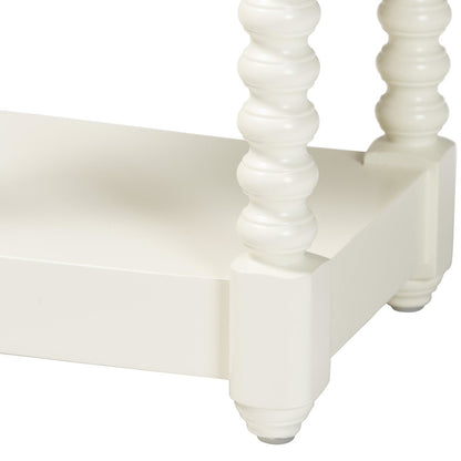 Nightstand with Bobbin Legs - 1-Drawer Bedroom Side Table,  Storage Shelf, White