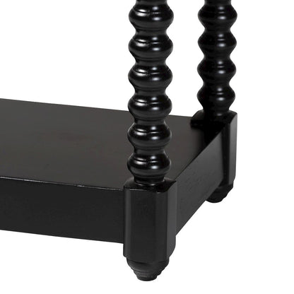 Nightstand with Bobbin Legs - 1-Drawer Bedroom Side Table, Storage Shelf, Black