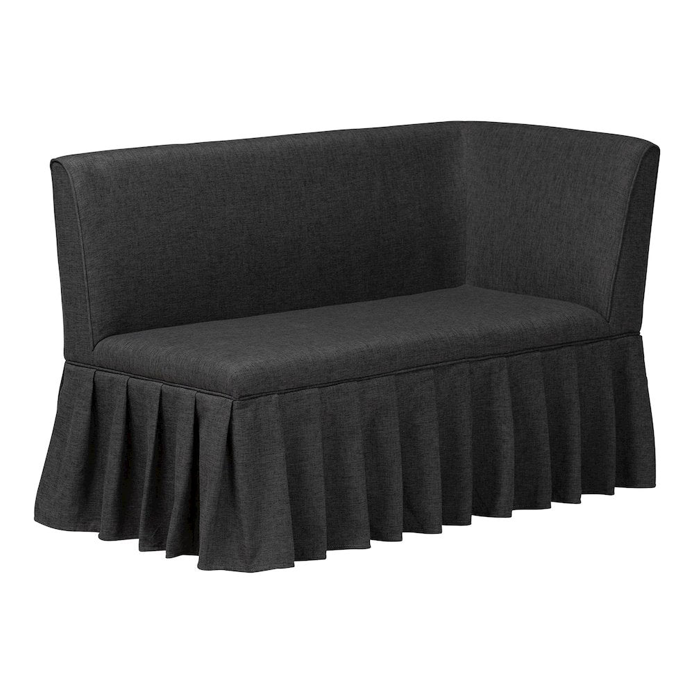 3-Piece Upholstered Dining Nook Set, L-Shaped Nook for Small Spaces, Dark Grey
