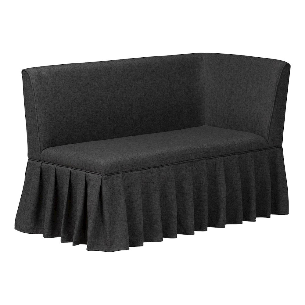 3-Piece Upholstered Dining Nook Set, L-Shaped Nook for Small Spaces, Dark Grey