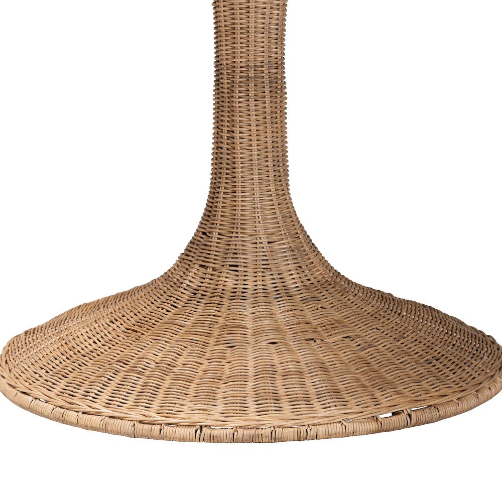 Natala Rattan Dining Table Handwoven Wicker Table, Pedestal Frame Centerpiece