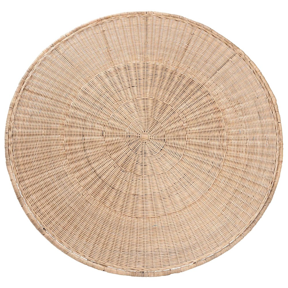 Natala Rattan Dining Table Handwoven Wicker Table, Pedestal Frame Centerpiece