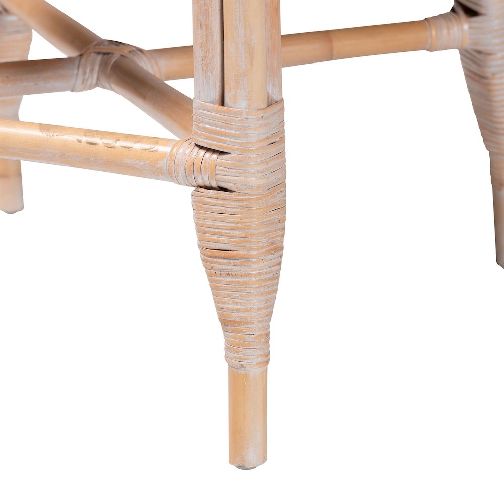 Allen Natural Rattan Counter Stool, Wicker Stool with Lattice Back