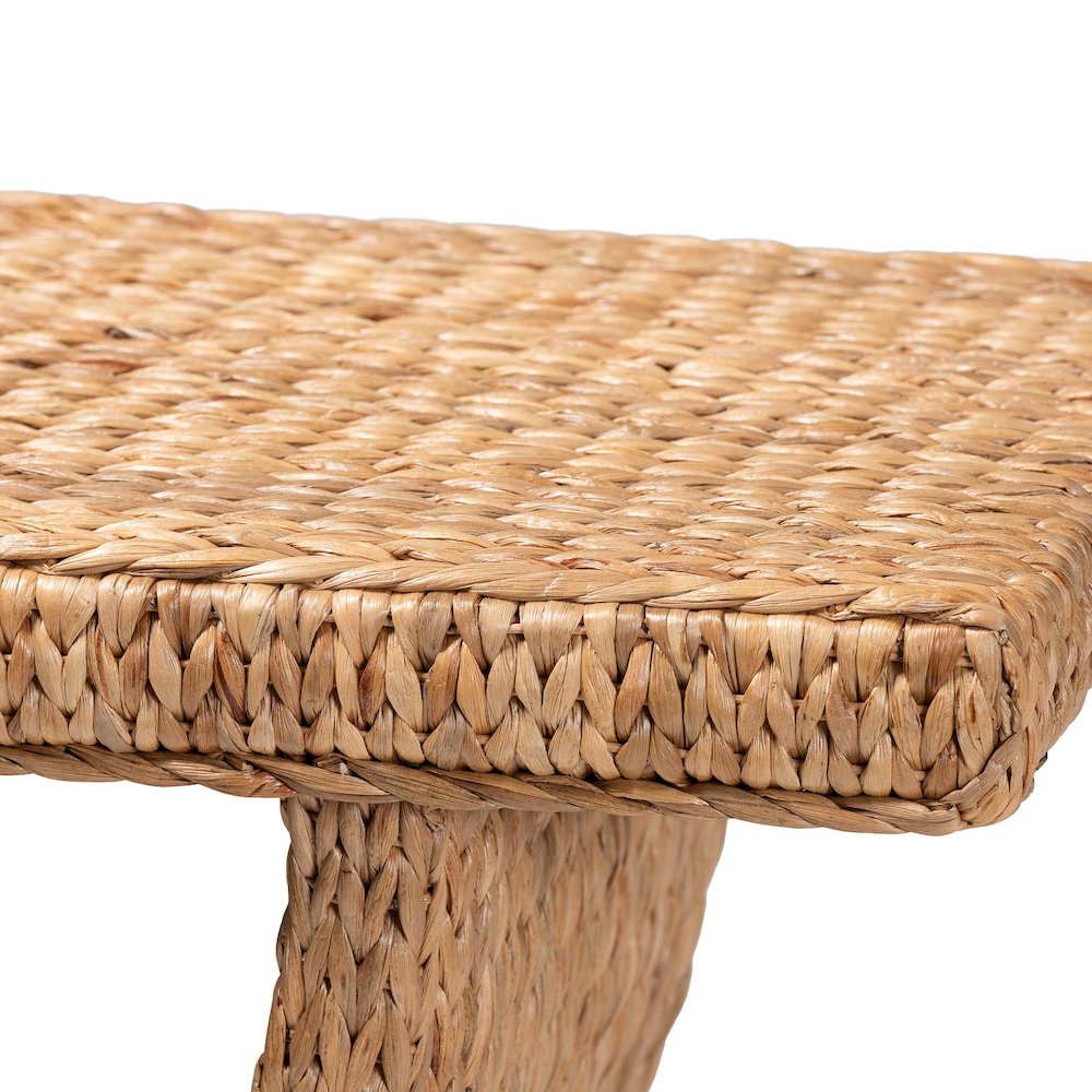 Alyssa Seagrass Console Table - Handwoven Display Table with Sculptural Frame