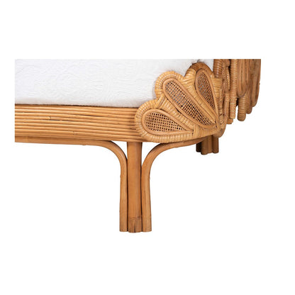 Aves Rattan Daybed with Decorative Flamingo Frame, Boho Coastal, Twin