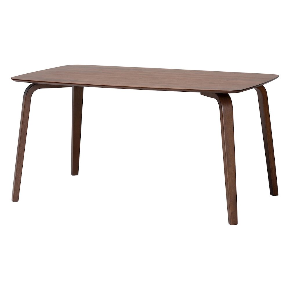 Billie Wood Dining Table, Bentwood Leg Table with Rectangular Top