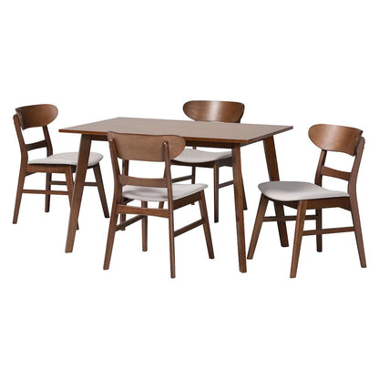 Fremont Wood 5-Piece Dining Set - Mid-Century Modern Table with Matching Chairs