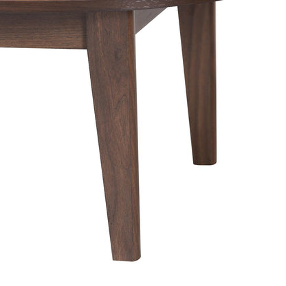 Hayes Wood Writing Desk - Mid-Century Modern Oval Desk with Locking Drawer
