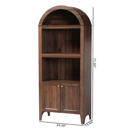Hayes Wood Cabinet with Arch Top - Mid-Century Modern Display Piece