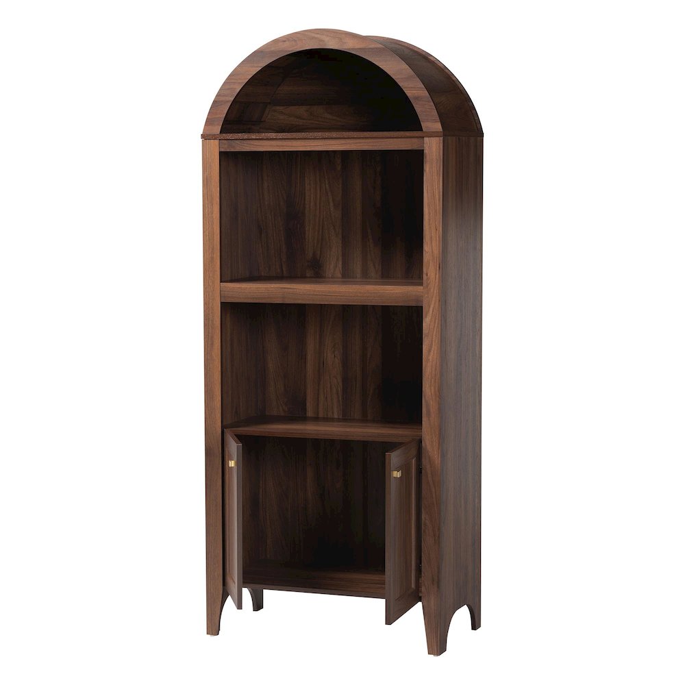 Hayes Wood Cabinet with Arch Top - Mid-Century Modern Display Piece