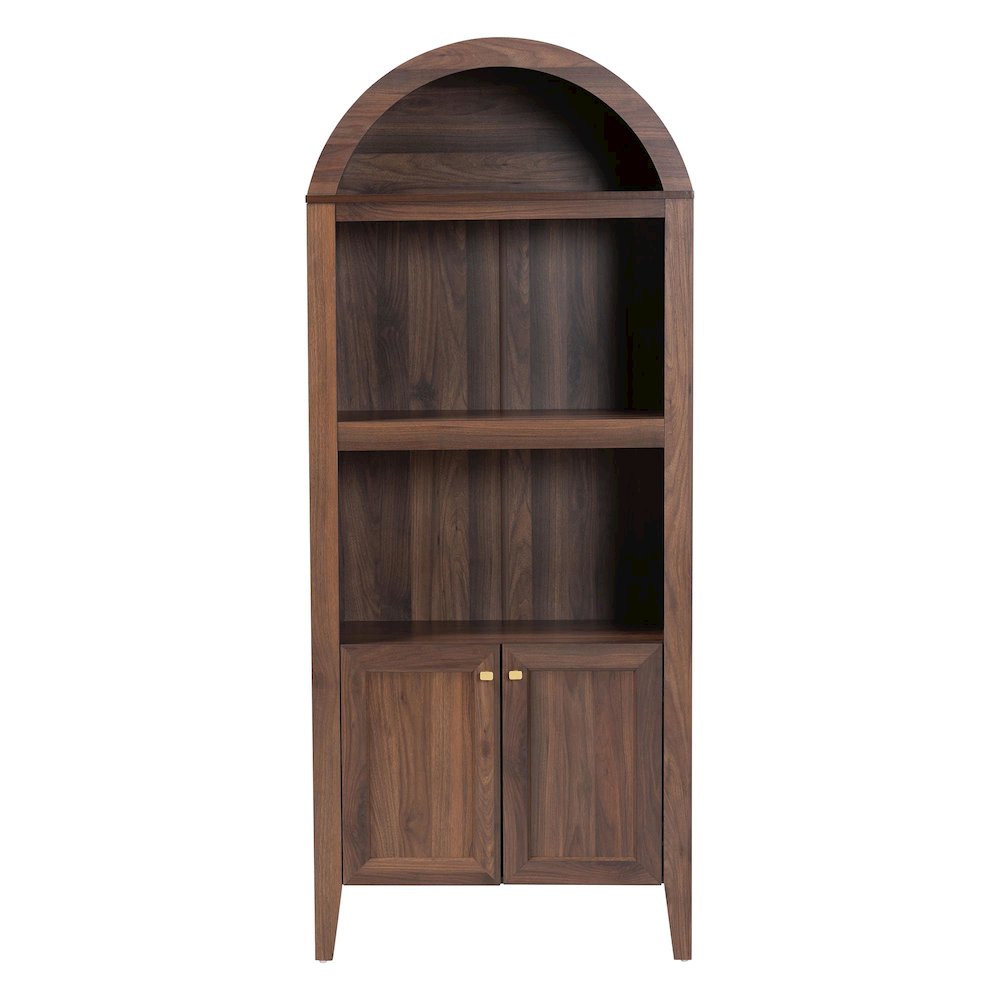 Hayes Wood Cabinet with Arch Top - Mid-Century Modern Display Piece