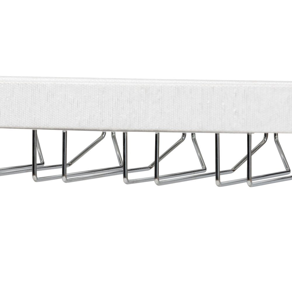 Oaklynn Natural Grasscloth Wine Rack, Bar Table with Glass Shelves, White