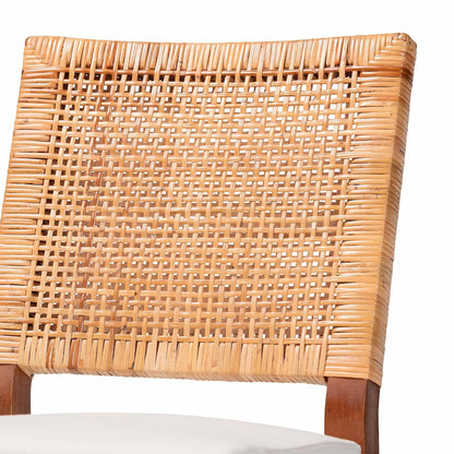 Natural Rattan Counter Stool with Cushion - Handwoven Wicker Stool