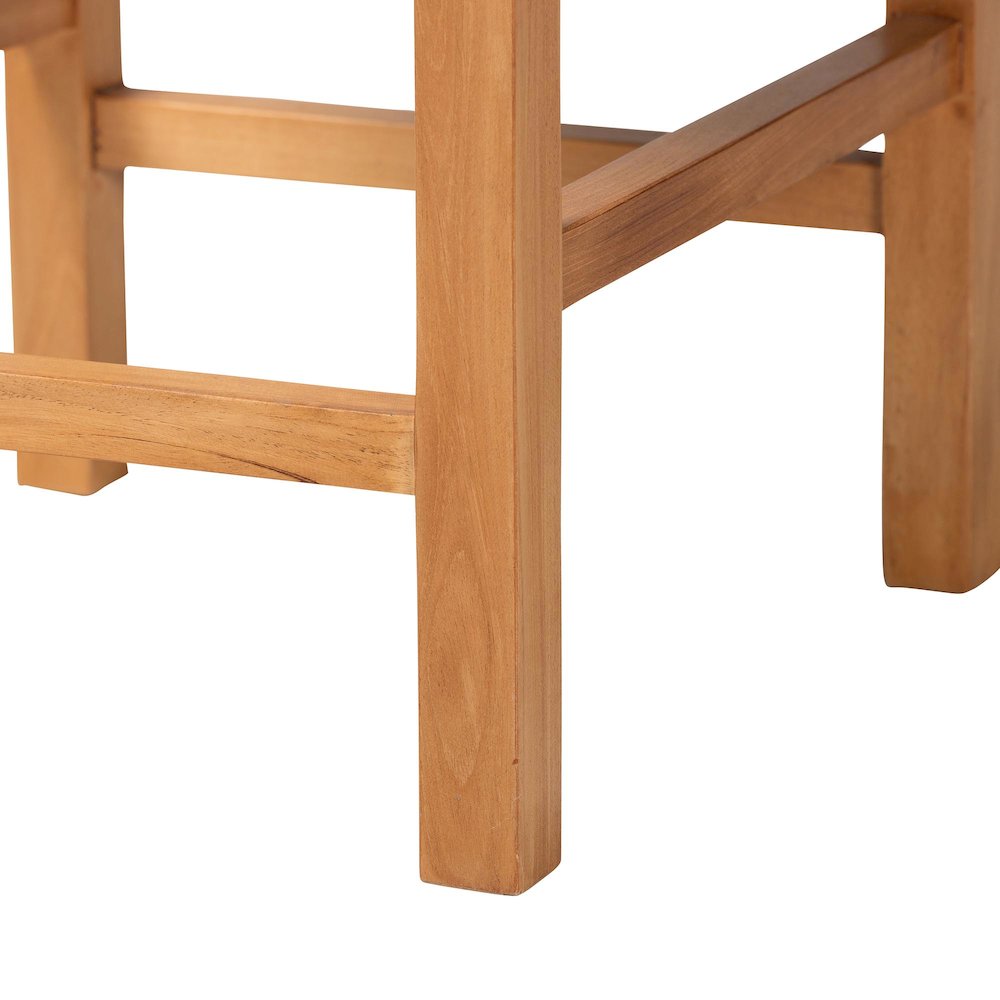 Pava Woven Seagrass Counter Stool - Solid Mahogany Wood Stool, Counter Height