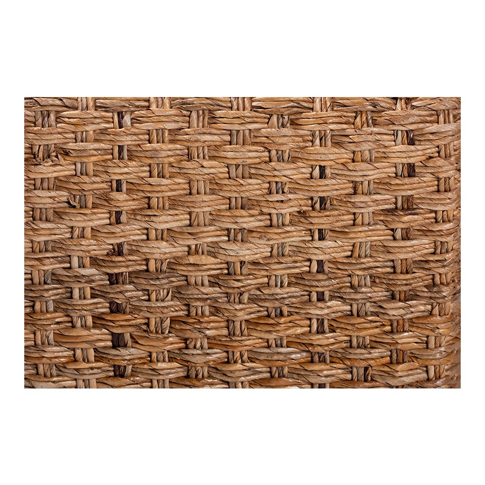 Alda Handwoven Seagrass Coffee Table with Rustic Waterfall Design
