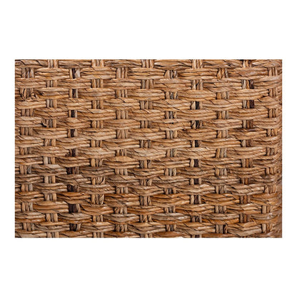 Alda Handwoven Seagrass Coffee Table with Rustic Waterfall Design
