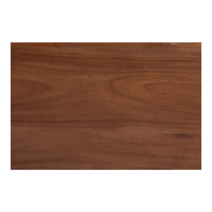 Alessa Mahogany Wood Console Table with Bamboo Motif, 2-Tier, 32 in.