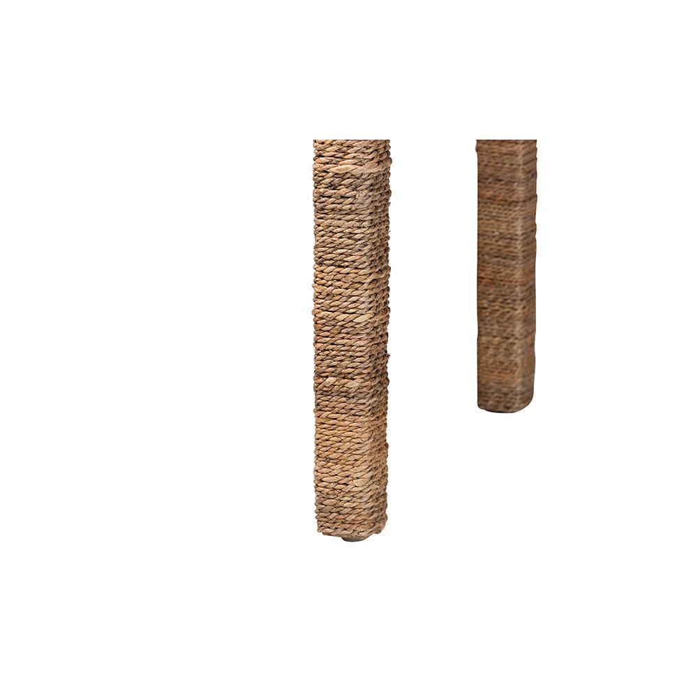 Fiona Handwoven Seagrass Console Table with Boho Fringe Detailing