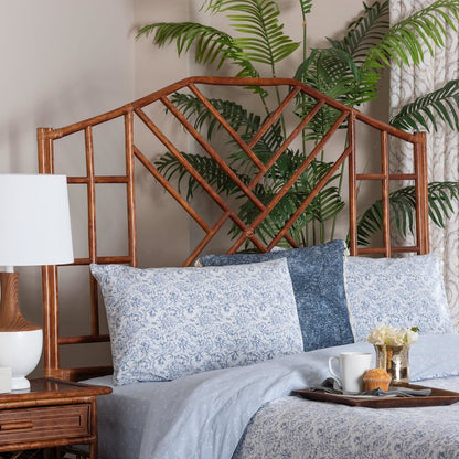 Natural Rattan Headboard - Handcrafted Coastal Boho Style Bedroom Backdrop, King