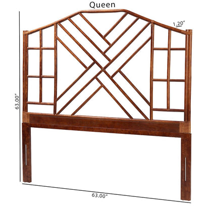 Natural Rattan Headboard - Handcrafted Coastal Boho Style Bedroom Backdrop, King