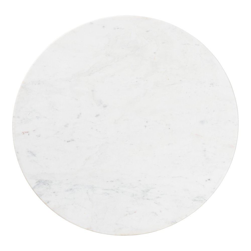 Marble Coffee Table - Rustic Accent Table with Hand-Forged Metal Frame, Round