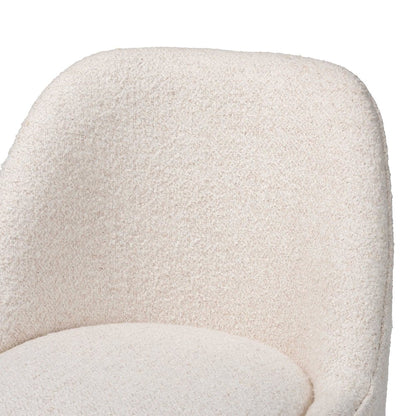 Modern Boucle Accent Side Chair with Hand-Forged Metal Frame and Wingback Seat