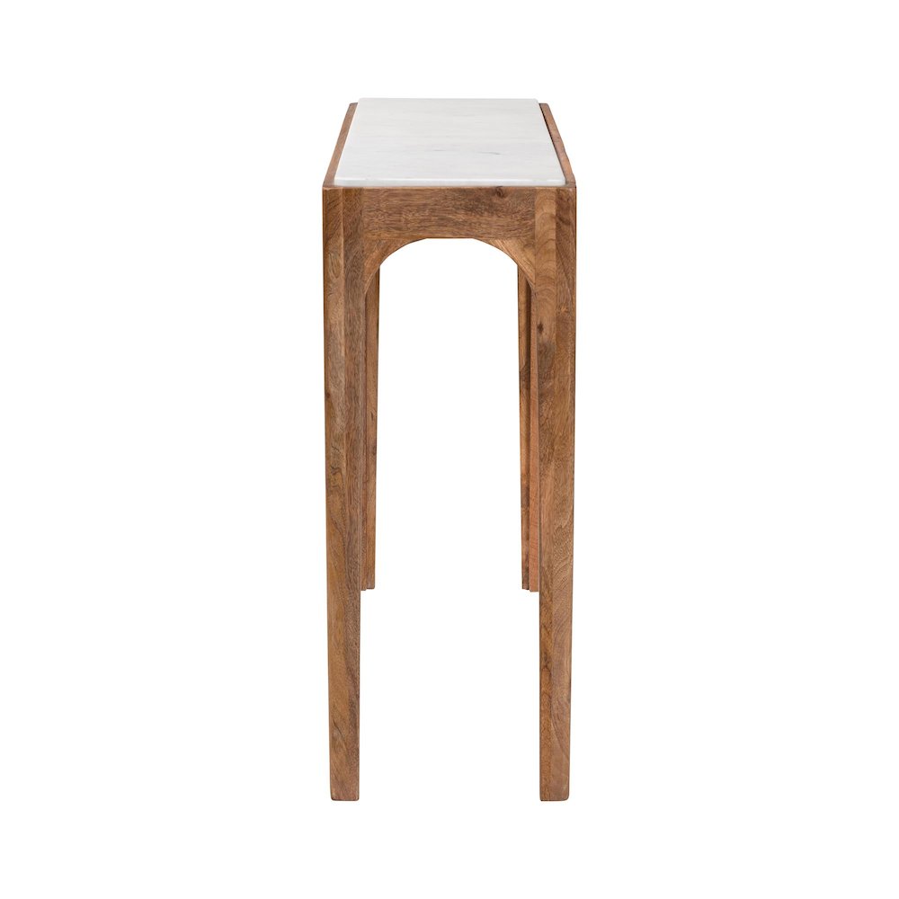 Marble Console Table - Modern Accent Table with Mango Wood Frame