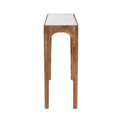 Marble Console Table - Modern Accent Table with Mango Wood Frame