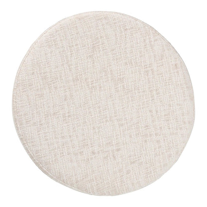 Modern Accent Ottoman Stool with Upholstered Cushion and Mango Wood Frame