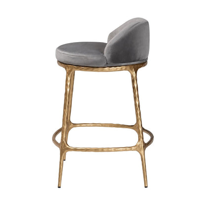 Aarush Counter Stool - Modern Rustic Seating with Hand-Forged Metal Frame