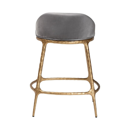 Aarush Counter Stool - Modern Rustic Seating with Hand-Forged Metal Frame