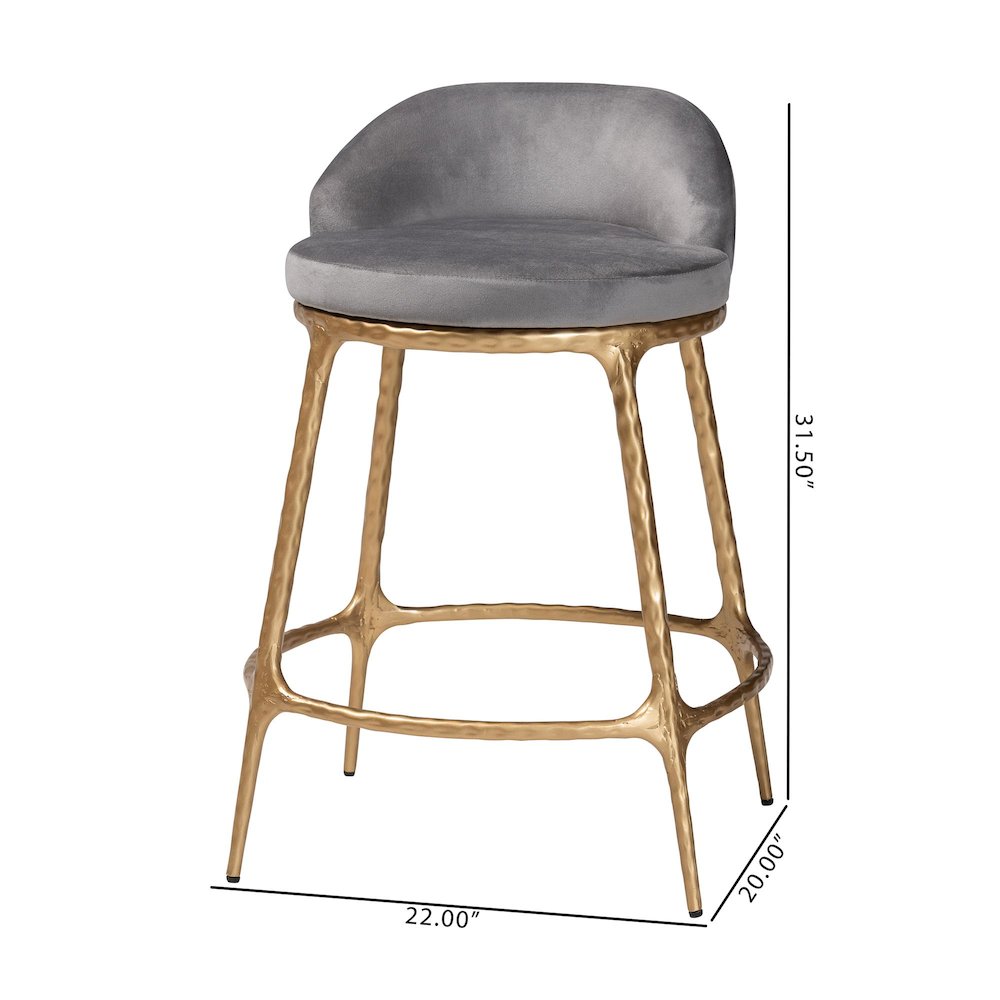 Aarush Counter Stool - Modern Rustic Seating with Hand-Forged Metal Frame