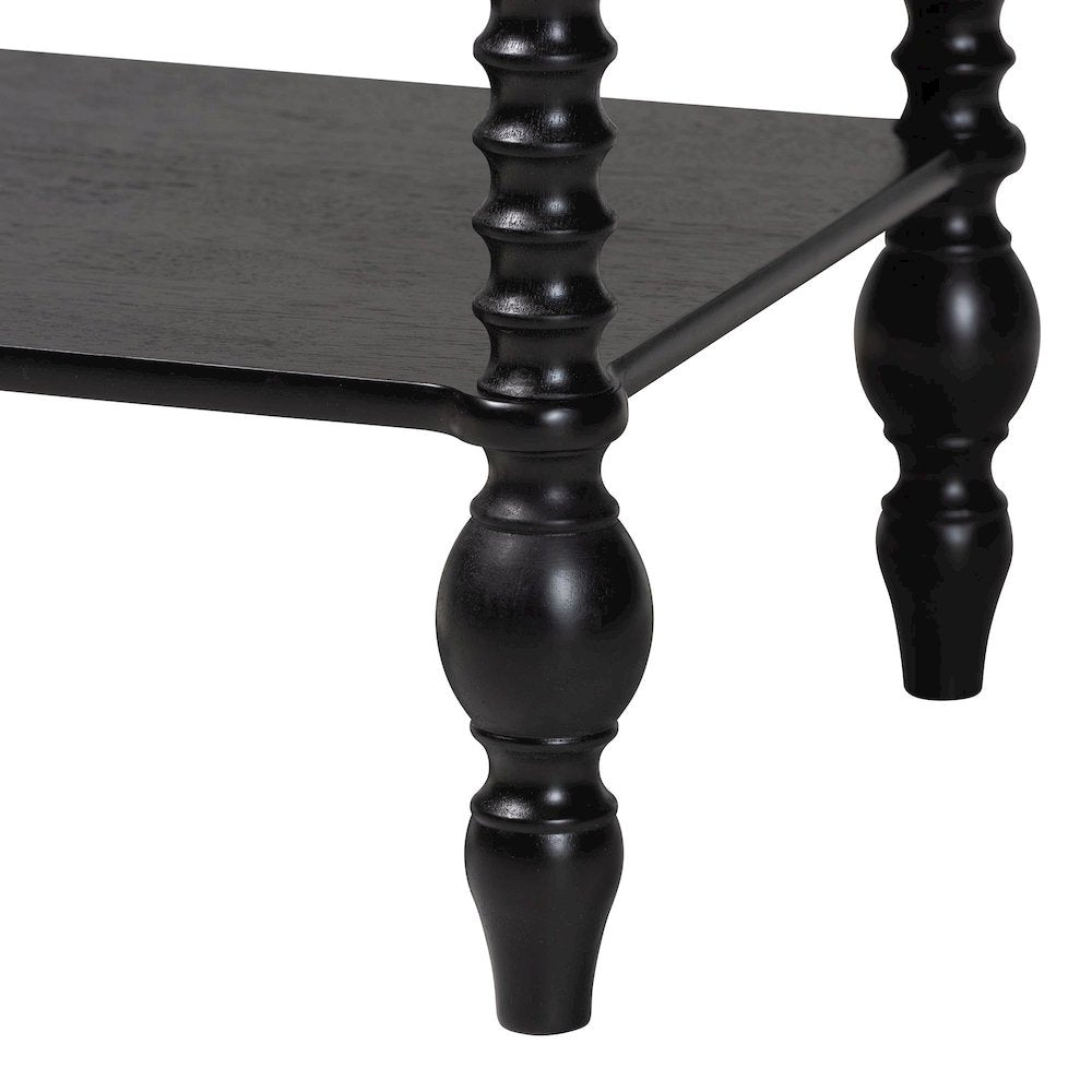 Nightstand - 1-Drawer Bedside Table with Open Shelf Storage, Black