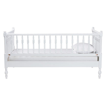 Daybed - Turned Sofa Bed with Spoked Frame Border, White, Twin