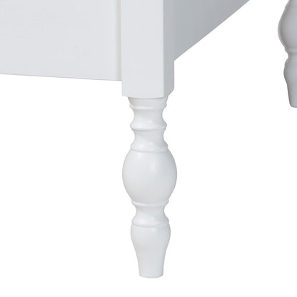 Daybed - Turned Sofa Bed with Spoked Frame Border, White, Twin