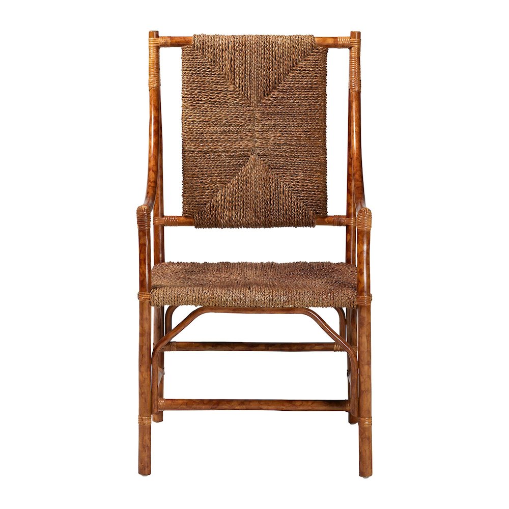 Ramos Marbled Tortoise Natural Rattan and Seagrass Armchair