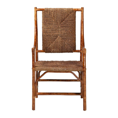 Ramos Marbled Tortoise Natural Rattan and Seagrass Armchair