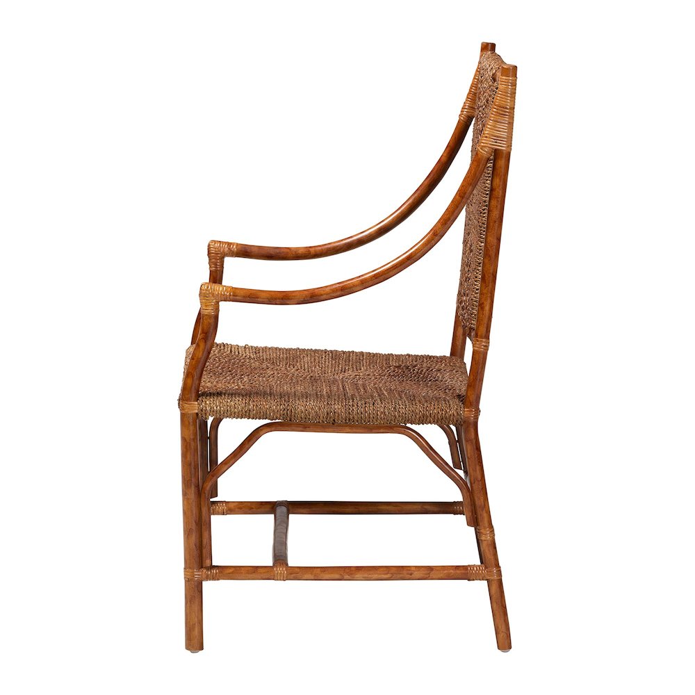 Ramos Marbled Tortoise Natural Rattan and Seagrass Armchair