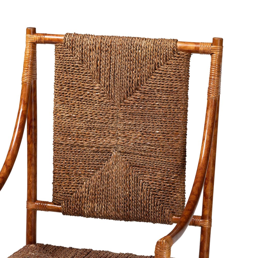 Ramos Marbled Tortoise Natural Rattan and Seagrass Armchair