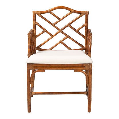 Armchair - Handcrafted Wicker Accent Seating with Open Back