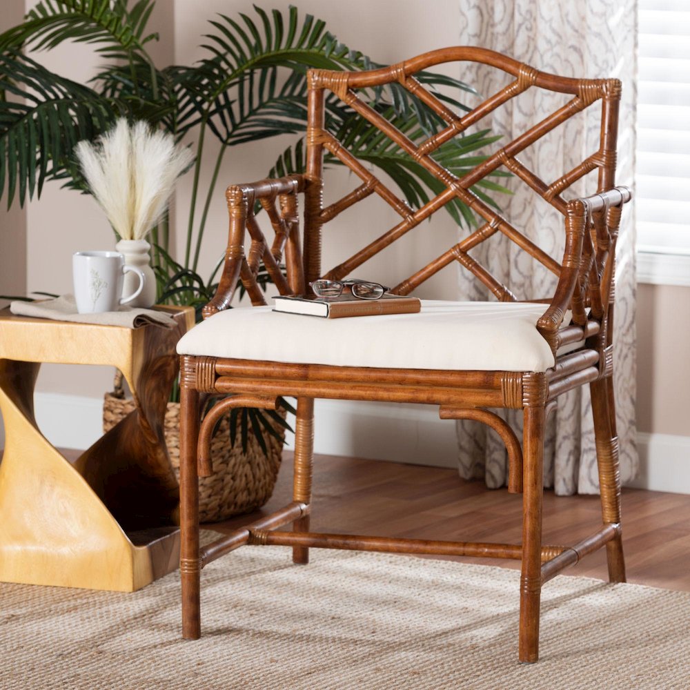 Armchair - Handcrafted Wicker Accent Seating with Open Back