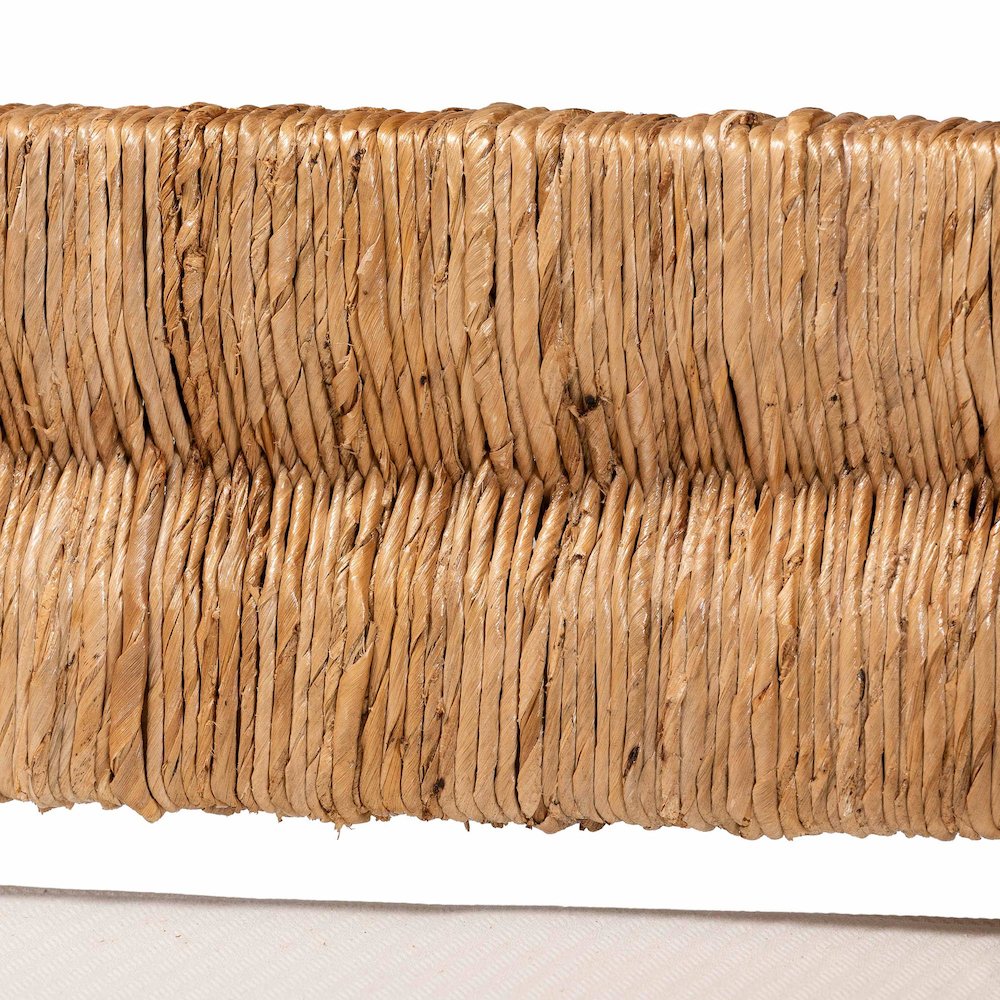 Accent Bench - Handwoven Seagrass Accent Seating with Mahogany Wood Frame